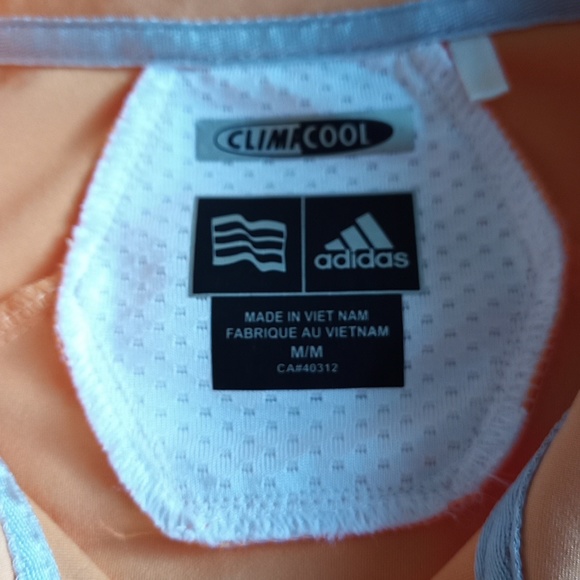 Lot of TWO Like new Adidas Golf Tennis Polo Shirts Orange Light Blue sz Med - Picture 4 of 8